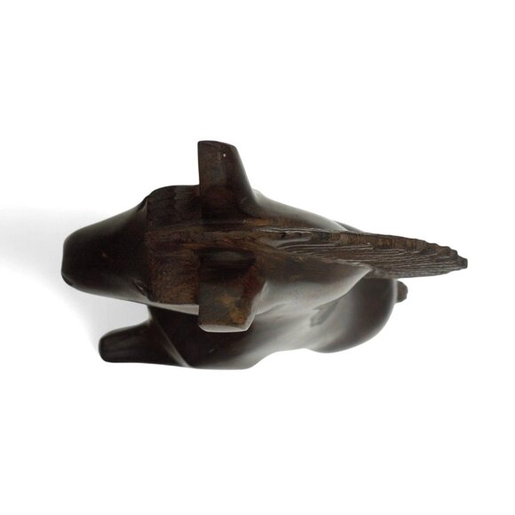 WOODEN HORSE Rearing Figurine Prancing Brown Sculpture Vintage 13" - Picture 9 of 12